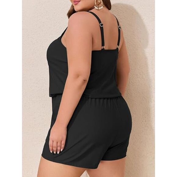 Blouson Bathing Suit with Pockets, size 22plus, 5L-155R001 - Picture 2 of 4